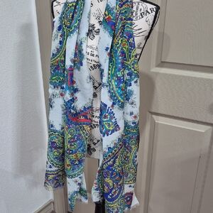 Vintage Talbots Multicolor  Scarf 75% Cotton 25% Silk.